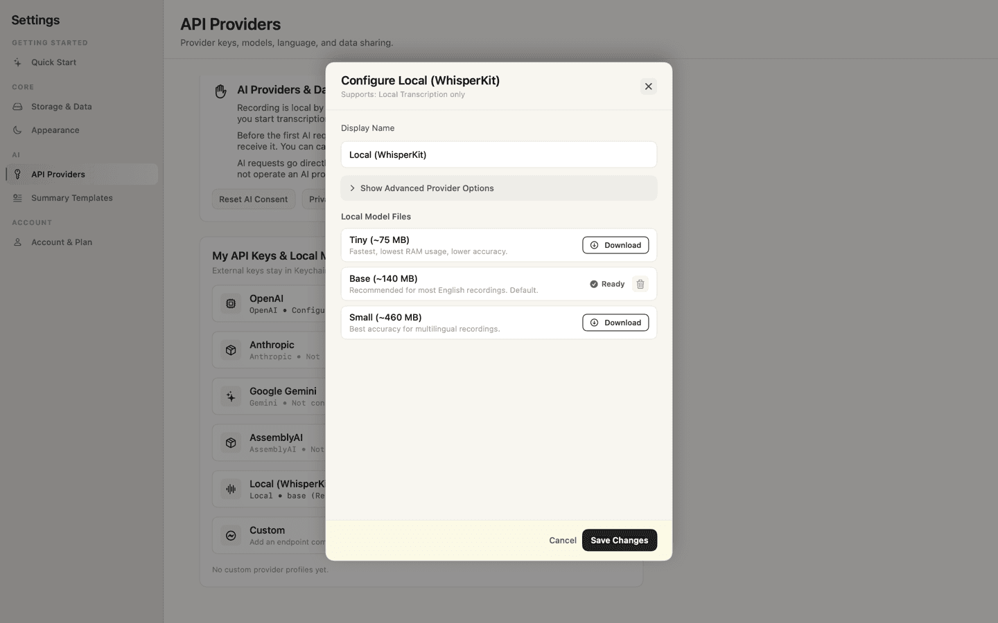 Screenshot of justREC: Local Offline AI